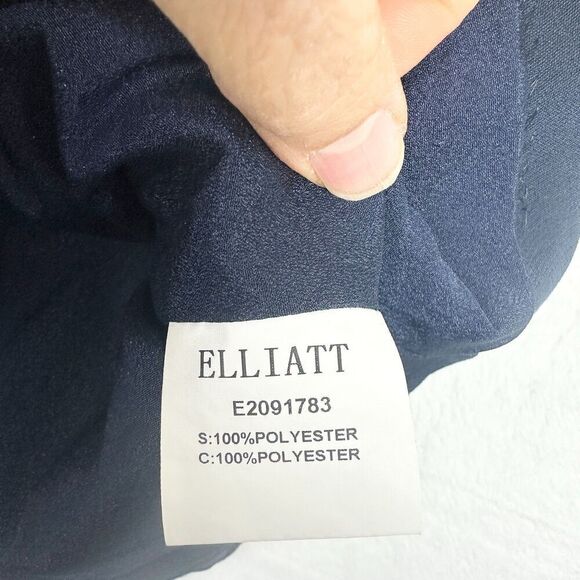 Elliatt Ophelia One Shoulder Dress Size Small Navy Pockets Special Occasion - Picture 8 of 8
